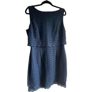 American Living Navy Blue Sleeveless Lace Dress Size 16